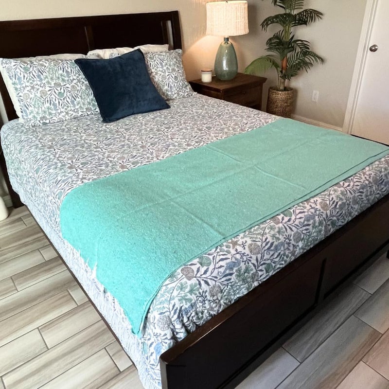Open Road Goods Handmade Solid Color Yoga Blanket - Thick Mexican Blanket or Throw - Made for Yoga! (Mint Blanket) - Image 4